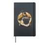 Pug Halloween Dog Funny Wizard Hat Moon Spooky Witchy Hardcover Journal, Black