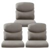 Pugire Outdoor Chair Cushions 3 Packs - Outside High Back Comfortable Thickened Pillow 22x24 with Zipper Cover for Patio Rocking Swivel Chairs Loveseat Sofa – Grey/Crescent