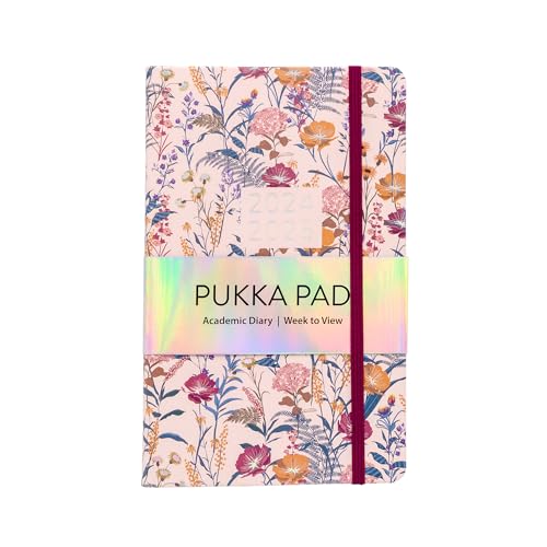 Pukka Pad 2024-2025 Academic Diary – Soft Cover Planner Dated August 2024 to July 2025 with Yearly and Monthly Layouts – Lined Pages, Overviews, Goals, Important Dates, and To-Do Lists, Cream