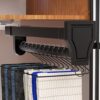 Pull Out Trousers Rack, Three-Section Damping Slide Rail, Aluminum Alloy Pants Rack for Clothes Wardrobe Scarf Jeans（Black,41.5cm*12.7cm*8cm）