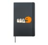 Pumpkin Eating Ghost Halloween Gaming Video-game Gamer Hardcover Journal, Black
