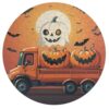 Pumpkin Ghost Truck Bat Round Wooden Jigsaw Puzzles for Adults