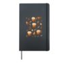 Pumpkin Spice Latte Cups Fall Leaves Thanksgiving Halloween Hardcover Journal, Black
