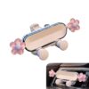 Pumruny 1 Pack Cute Car Phone Holder, Snap-On Pink Flower Styling Phones Air Vent Mount Bracket, Creative Auto Interior Decoration Stand for Women Girls, Universal Fit for Most Cars (Style C)