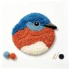 Punch Needle Kit, Cute Bird Shaped Coaster DIY Embroidery Set for Beginners, Complete Supplies & Detailed Instructions, Handmade Craft Kit for Home Decor, Birthday Party Gift for Adults Women Teens