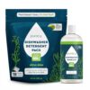 Puracy Dishwasher Pods, Citrus Skies, 18 Count and Dishwasher Rinse Aid, Lemongrass, 12 Oz