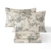 Puralens French Country Vintage Floral Toile Percale Sheets California King