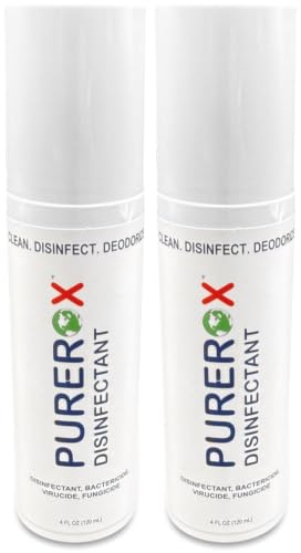 PUREROX disinfectant (4oz, 2pk) Eliminate 99.9999% MRSA, viruses, Norovirus, Fungus, Bacteria. Hospital Grade. Safe for Use Anywhere. No residue. No Rinsing including Food Contact Surfaces