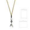 PU Retractable Lanyards for ID Badges for Women Cute Breakaway Teacher Lanyard with ID Holder for Women Silicone Bead Lanyard (Gold)