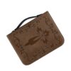 Pu Retro Cross Design Bible Cover Case with Zipper and Pockets