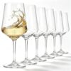 Purpeak Set of 6 Unbreakable Acrylic Wine Glasses with Stem, 19 oz Plastic Wine Glasses Reusable Clear Goblet for Outdoor Drinking, Pool, Travel, Camping or Picnic Gift Supplies