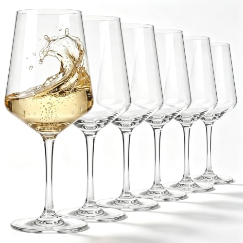 Purpeak Set of 6 Unbreakable Acrylic Wine Glasses with Stem, 19 oz Plastic Wine Glasses Reusable Clear Goblet for Outdoor Drinking, Pool, Travel, Camping or Picnic Gift Supplies