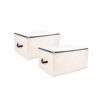 PurpleEssences Storage Bags, 26x20 In, Set of 2, 3-Side Zipper Natural