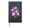 Purple Iris Flower Bloom Floral Botanical Nature Hardcover Journal, Black