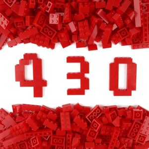 PUZSNAP 430 Pieces Red Building Blocks, Creative STEM Toys Ages 3+