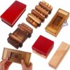 Puzzle Box 6 Pack Wooden Secret Puzzle Box with Hidden Compartment 3D Brain Teaser Magic Drawers Secret Magic Box Wooden Box Puzzle Case Difficult Puzz-l-e-s Box Gift Card for Adults and Kids