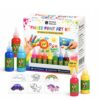 PW Finger Paint Art Kit for Kids, 8 X 50ml Colours & Drawing Cards, Washable, Safe & Non-Toxic Kit for Toddlers, Mess Free Paint for Kids 4-8 Years (Multicolor, 400 ml (Pack of 1))
