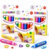 PWOCEAG 3D Magic Popcorn Pens, Popcorn Pens Puffy with 6 Vibrant Colors, DIY Bubble Puffy Drawing Kit for Greeting Birthday Cards Kids Christmas (3 Set)
