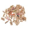 Pwshymi Painted Wood Clothespin with Floral Pattern, Mini Size