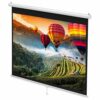 Pyle Manual Pull Down Projector Screen, Universal 84 inch Roll Down Retractable Manual Projection Screen with Auto Locking, Adjustable Screen Height, Black Masking Border, 50.3” x 67.3”