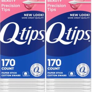 Q-Tips Cotton Swabs, Precision Tip, 170 Count (Pack of 2)