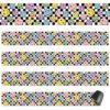 Qeeenar 24 Pcs Checkered Smile Face Magnetic Borders for Classroom