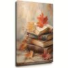 QESPOT Abstract Vintage Dark Academia Book Canvas Wall Art Print Style