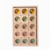 Qianly Gem Blocks with Tray Sensory Translucent Blocks with Wooden Frame Stacking Gem Cubes for Preschoolers, 15PCS Macaron Gem