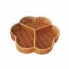 Qianly Rattan Tissue Box Cover with Side Organizer Lidded Tissue Box Cover with Storage Compartment for Countertop