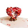 qidianhk 3D Pop Up Greeting Card for Valentine's Day, Heart Tree Design, 7.1 x 5.04 Inches, Red, Romantic Keepsake Card for Wife Husband Girlfriend Boyfriend