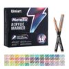 Qimiart x languo Metallic Acrylic Paint Markers Brush Tip, 48 Colors