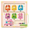 QimuMku Wooden Maze Magnetic Busy Board & Travel Toy for Toddlers Ages 2-4