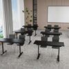 QINOL Heavy-Duty Folding Training Table with Locking Casters | Mobile Desk for Conference Room, School Classroom &Training Center | Commercial-Grade, Space-Saving,Black,55in,2