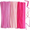 Qirimoi Pink Pipe Cleaners for Craft Flowers Bulk Pipecleaners，300Pcs Pink