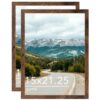 QOTIB Wood 15x21.25 Puzzles Frame Deep Brown for Wall Hanging, 15 x 21.25 Picture Frame Poster Photo Frame for Wall Horizontally or Vertically, Deep Brown, 2 Pack