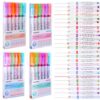 QsiuYbng 24 Pcs Magic Border Pens for Paper Colorful Stamp Markers Pen