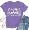 Qskall Teacher Shirt for Women Math Teacher Tshirts I Ate Some Pie and It was Delicious Tee Top Purple