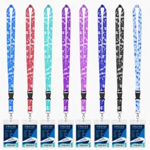 QualtiPoper 8 Pack Cruise Lanyards for Ship Cards, Waterproof Lanyards with ID Card Badge Holders Cruise Essentials 2026 for Travel Vacation