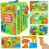 Quanquer Animal Busy Book for Toddlers 1-3 - Montessori Toys for 1 Year Old Boys and Girls, Educational Travel Toy for Airplane Car, Christmas Birthday Gifts for Toddlers