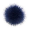 Queenbox 4.7in Fluffy Pom Pom with Elastic Loop, Solid Faux Fur Pompom Ball for Knitting Hat Clothing, Navy Blue