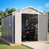 Quictent 8x10FT Resin Outdoor Storage Shed with Floor, 7.2X9.4FT Base