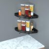 QULIVENT 2 Pack Corner Shower Caddy Aluminum Wall Mount Bathroom Organizer