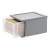 QULIVENT Plastic Stackable Storage Drawer with Lid, 17 Qt Medium