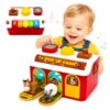 Quliwise Interactive Pop Up Farm Animal Toys with Music Light & Piano