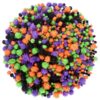 Qumenan 1200 Pieces 4 Sizes Halloween Glitter Pom Poms Balls Crafts for DIY Hobby Supplies Halloween Party Decorations(Black, Orange, Purple,Green)