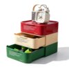 QUMENEY 3 Pack Stackable Desktop Storage Organizer with Drawers