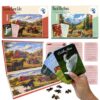 QUOKKA 100 Piece Dementia Puzzles for Elderly - 3SET Large Piece Puzzles for Seniors - 9 Memory Flashcards with Facts – 25 Discussion Prompts – Picturesque Views - Alzheimer's Activities Products