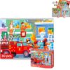 QUOKKA Firefighters & Maps Magnetic Puzzle Bundle