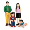 QUPLIZ 4pcs Realistic Family Figurine Set Solid Plastic People Models