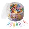 QUUPYSTORE 500PCS Multicolored Medium Paper Clips with Storage Box